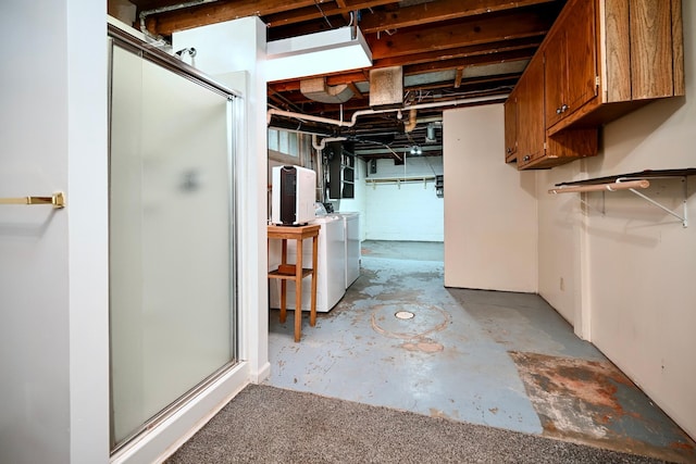 919 Howard St, Winona, MN 55987 - unfinished below grade area with separate washer and dryer