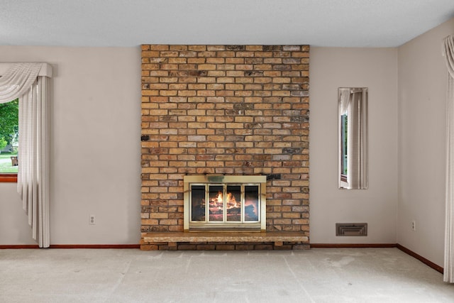 4017 Kentucky Ave N, Crystal, MN 55427 - unfurnished living room featuring a fireplace, carpet, and baseboards