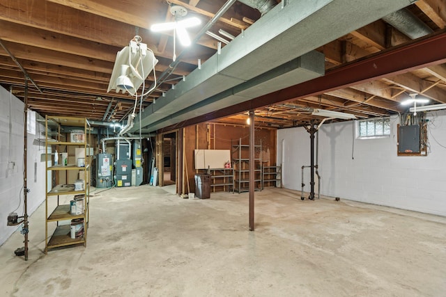 4017 Kentucky Ave N, Crystal, MN 55427 - basement with electric panel, gas water heater, and heating unit