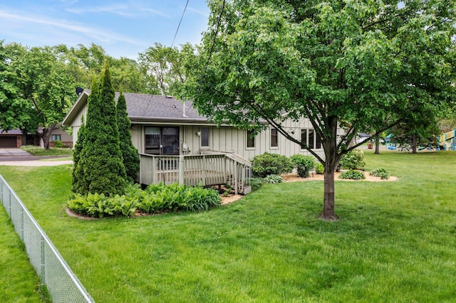 4017 Kentucky Ave N, Crystal, MN 55427 - view of yard with a wooden deck