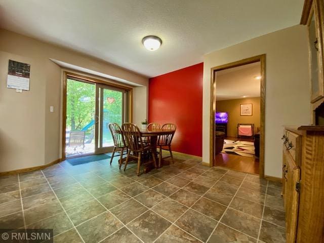 23110 Grandview Loop, Long Prairie Twp, MN 56347 - dining space featuring dark tile patterned flooring and baseboards