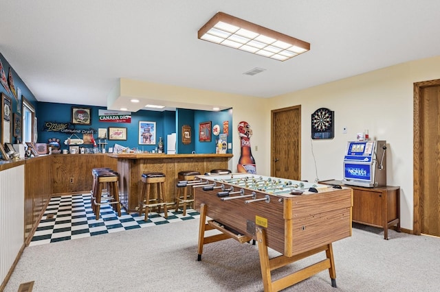 656 Mina Ct, Mahtomedi, MN 55082 - recreation room featuring bar and carpet floors