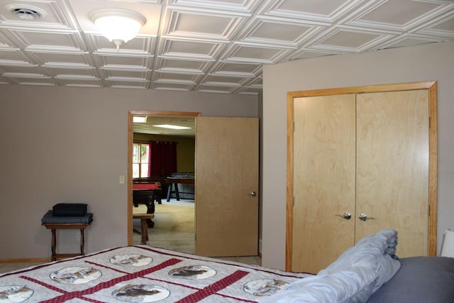 1729 Quail Ln NE, Longville, MN 56655 - bedroom featuring an ornate ceiling and a closet