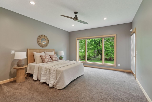 9885 Troy Ln N, Maple Grove, MN 55311 - carpeted bedroom featuring baseboards, recessed lighting, and a ceiling fan