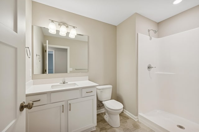 451 Mallard St NE, Hanover, MN 55341 - bathroom with a shower, toilet, vanity, and baseboards