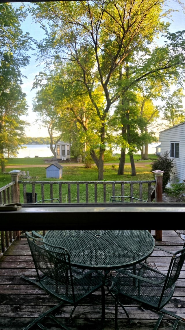 33798 Shady Oak Dr, Foster Twp, MN 56225 - deck featuring a lawn