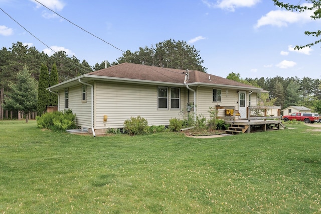 3364 85th Ave, Princeton, MN 55371 - rear view of property featuring a lawn and a deck