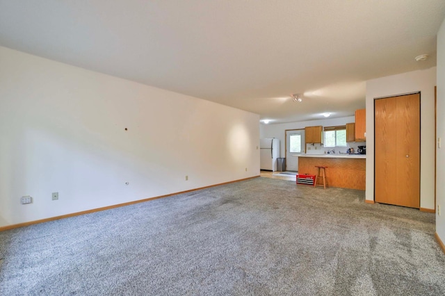18917 Hartley Lake Rd, Brainerd, MN 56401 - unfurnished living room with light carpet and baseboards