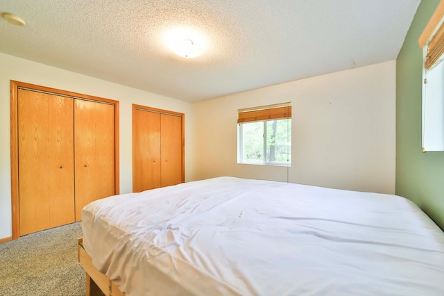 18917 Hartley Lake Rd, Brainerd, MN 56401 - bedroom with two closets, carpet flooring, and a textured ceiling