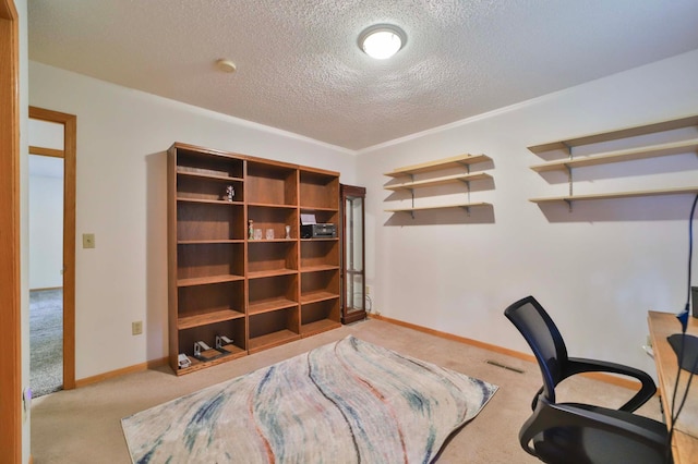 18917 Hartley Lake Rd, Brainerd, MN 56401 - carpeted home office with a textured ceiling and baseboards