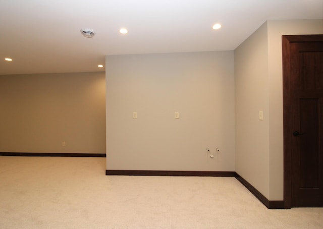 1707 17th St NW, Willmar, MN 56201 - empty room with light colored carpet, recessed lighting, baseboards, and a smoke detector