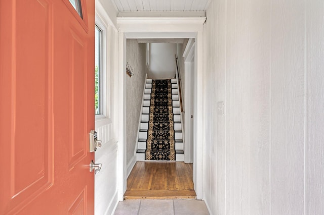 3545 Minnehaha Ave, Minneapolis, MN 55406 - hall with stairway and baseboards