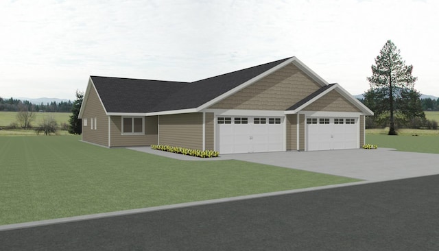 622 Sundance St, Amery, WI 54001 - view of front of house with an attached garage, driveway, and a front lawn