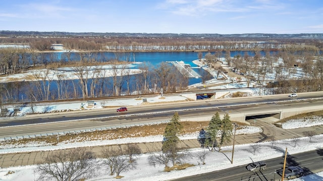 781 7th St, Red Wing, MN 55066 - snowy aerial view with a water view