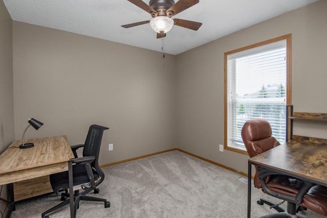 5150 Fairpoint Dr N, Hugo, MN 55038 - office space with plenty of natural light, a ceiling fan, baseboards, and light carpet