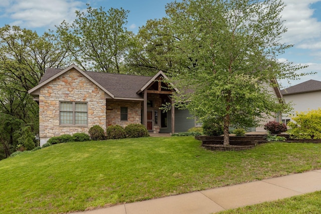 2373 Tee Time Rd SE, Rochester, MN 55904 - view of front of house featuring stone siding and a front lawn