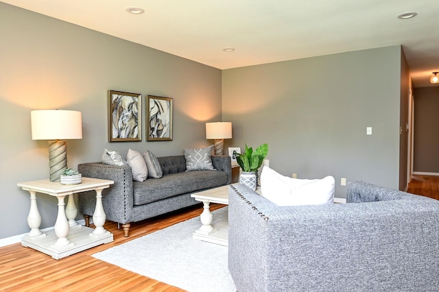 4020 Orleans Ln N, Plymouth, MN 55441 - living room with wood finished floors, baseboards, and recessed lighting