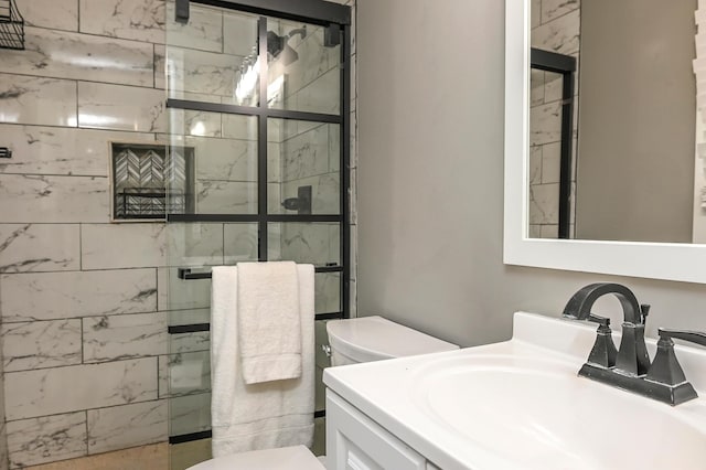 4020 Orleans Ln N, Plymouth, MN 55441 - full bathroom with toilet, a shower stall, and vanity