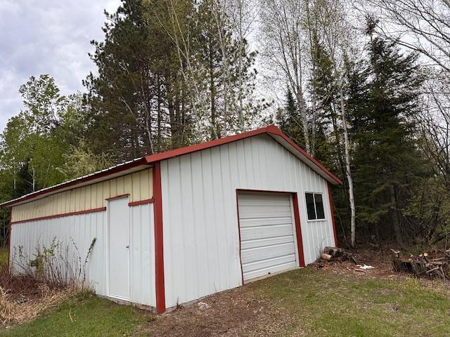 5960 Evergreen Rd, Biwabik Twp, MN 55705 - detached garage featuring driveway