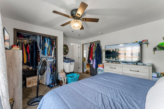 820 6th St, Montevideo, MN 56265 - carpeted bedroom with a closet and ceiling fan