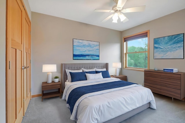 15285 Quinn St NW, Andover, MN 55304 - bedroom with light carpet, a ceiling fan, and baseboards