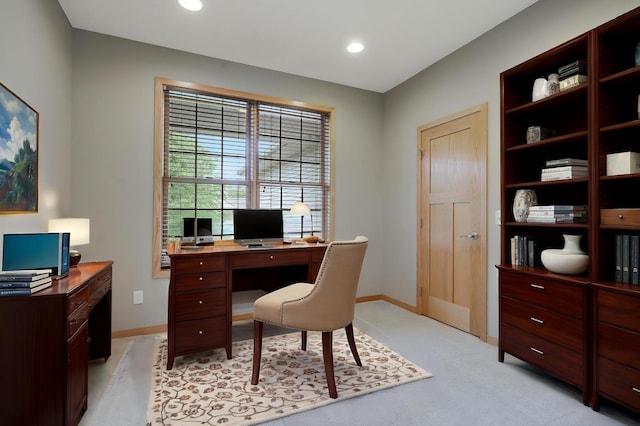 15285 Quinn St NW, Andover, MN 55304 - office with baseboards, recessed lighting, and light carpet