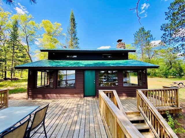 6974 Bankers Dr, Minong, WI 54859 - view of wooden terrace