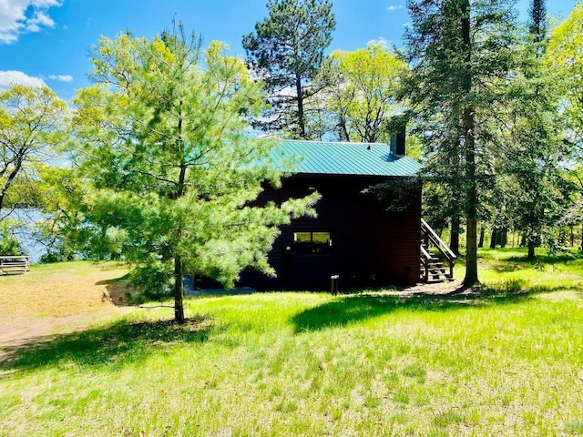6974 Bankers Dr, Minong, WI 54859 - view of yard with stairs