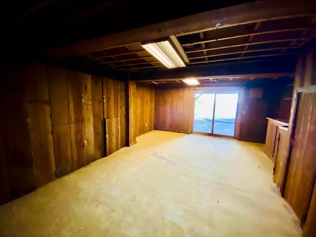 6974 Bankers Dr, Minong, WI 54859 - basement with wooden walls