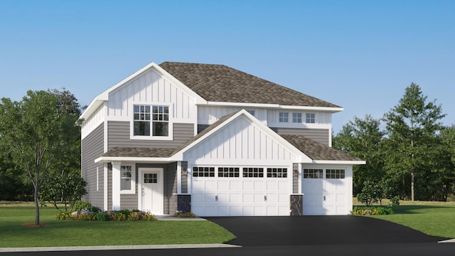 912 Harvest Trl, Buffalo, MN 55313 - traditional home featuring board and batten siding, driveway, a shingled roof, and a front yard
