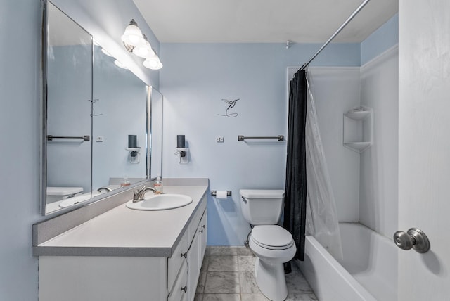 445 Shelard Pkwy Unit 204, Saint Louis Park, MN 55426 - full bathroom with toilet, marble look tiles, vanity, and shower / bathtub combination with curtain