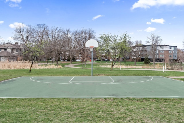 445 Shelard Pkwy Unit 204, Saint Louis Park, MN 55426 - view of basketball court with community basketball court, a yard, and a residential view