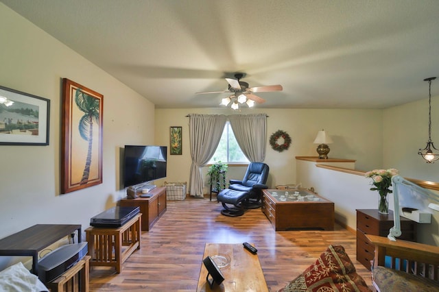 9095 Twins St, Brainerd, MN 56401 - living area featuring ceiling fan and wood finished floors