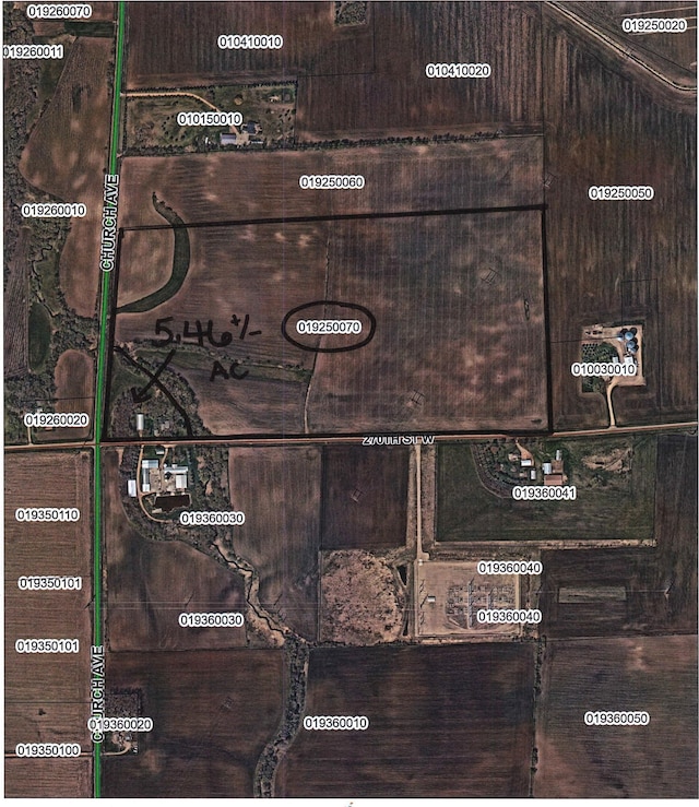 6950 270th St, New Prague, MN 56071 - aerial overview of property's location featuring property parcel outlined