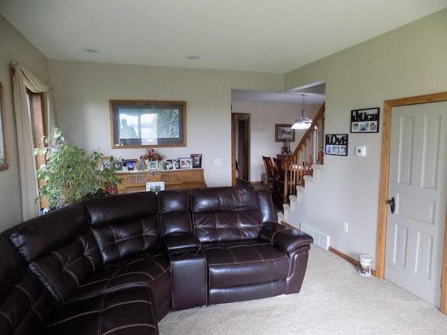534 200th St, Cedar Twp, MN 56176 - carpeted living room with stairway