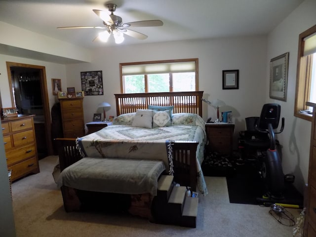534 200th St, Cedar Twp, MN 56176 - bedroom with light carpet and ceiling fan