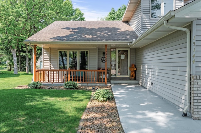 15144 Zilla St NW, Andover, MN 55304 - entrance to property with a porch, a lawn, and roof with shingles