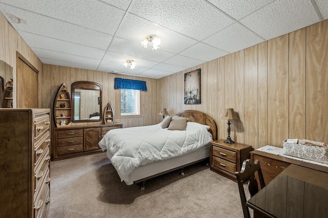 15144 Zilla St NW, Andover, MN 55304 - carpeted bedroom featuring wooden walls and a drop ceiling