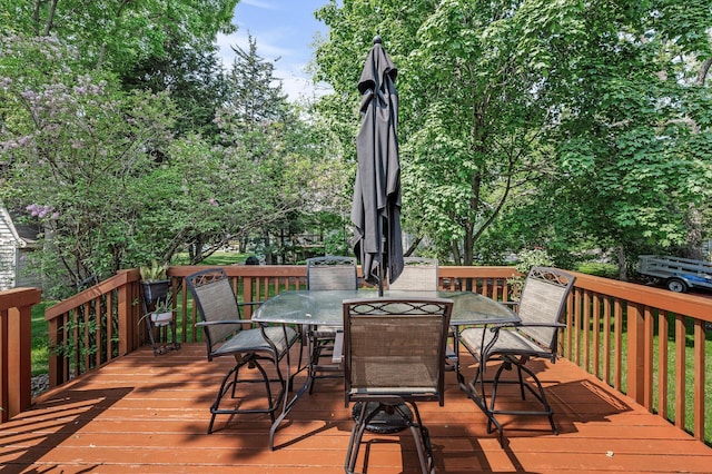 15144 Zilla St NW, Andover, MN 55304 - wooden terrace with outdoor dining area