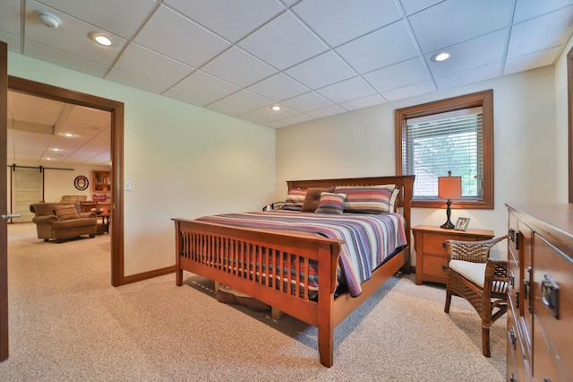 23369 330th St, Sebeka, MN 56477 - carpeted bedroom with a drop ceiling, recessed lighting, and baseboards