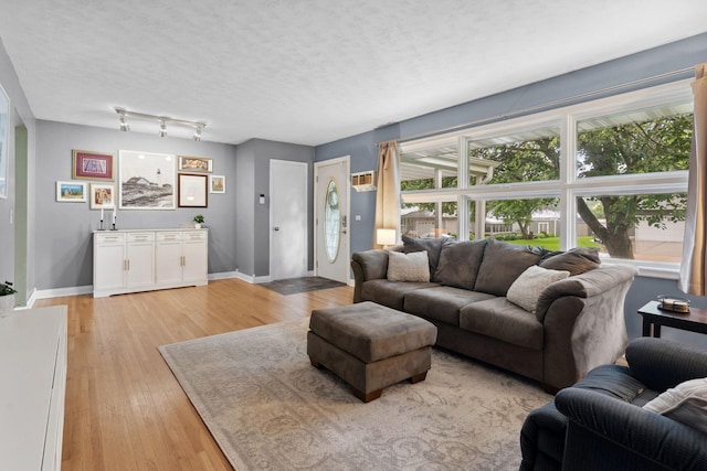 3732 Jersey Ave N, Crystal, MN 55427 - living area with light wood-style flooring and a textured ceiling
