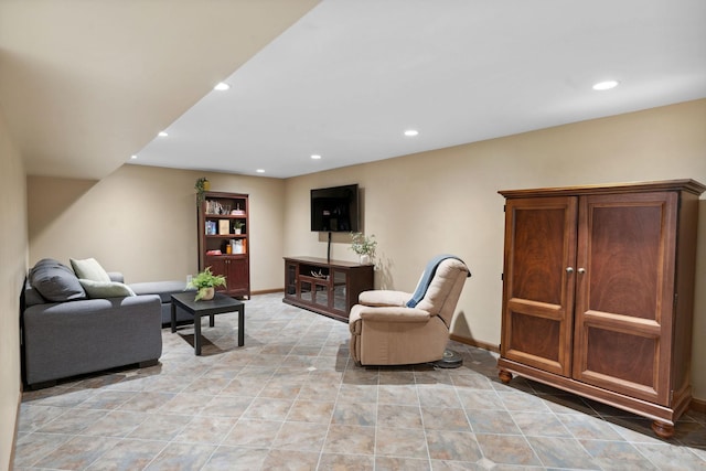 3732 Jersey Ave N, Crystal, MN 55427 - living room with recessed lighting and light tile patterned floors