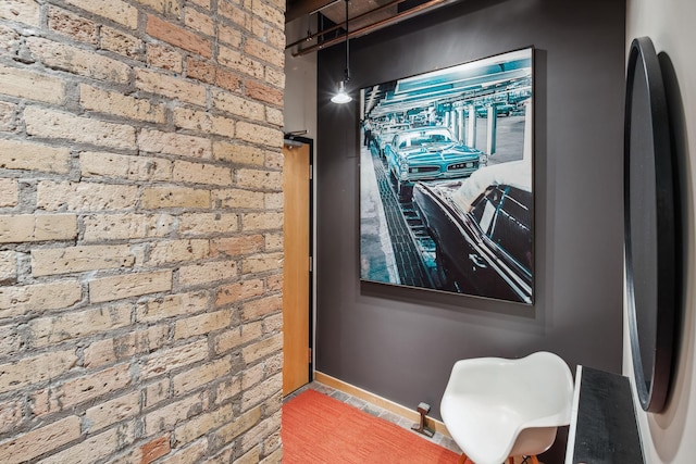 901 3rd St Unit 411, Minneapolis, MN 55401 - detailed view of refrigerator and brick wall