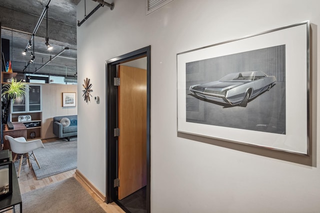 901 3rd St Unit 411, Minneapolis, MN 55401 - hall featuring wood finished floors and track lighting