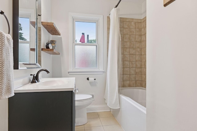 2904 Jersey Ave S, Saint Louis Park, MN 55426 - full bathroom with vanity, tile patterned flooring, and shower / bathtub combination with curtain