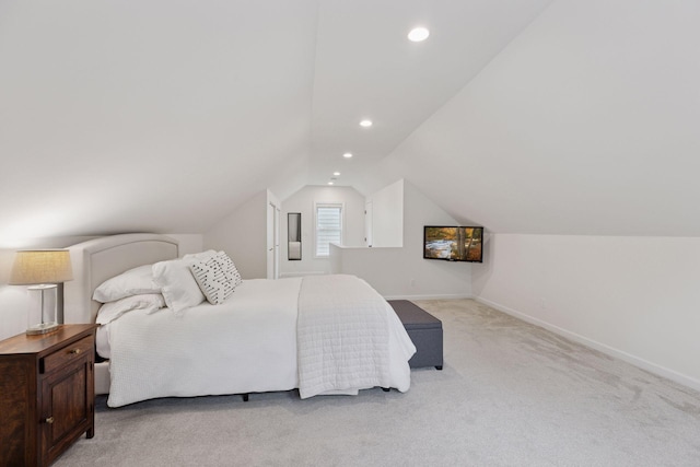 2904 Jersey Ave S, Saint Louis Park, MN 55426 - bedroom featuring lofted ceiling, light carpet, and recessed lighting
