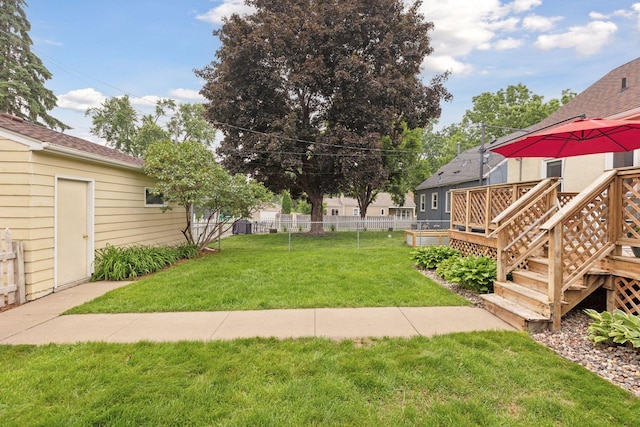 2904 Jersey Ave S, Saint Louis Park, MN 55426 - view of yard with a wooden deck and stairway