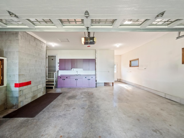 8048 Lake Ida Way NW, Alexandria, MN 56308 - garage featuring a garage door opener and a sink