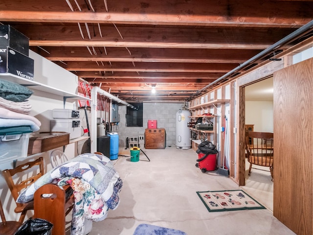 8048 Lake Ida Way NW, Alexandria, MN 56308 - unfinished basement featuring water heater and a water pressure tank