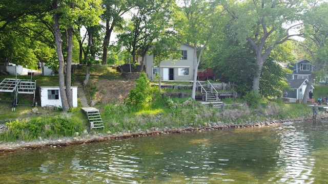 23759 Clarissa Haven Dr, Girard Twp, MN 56551 - dock with stairs and a water view